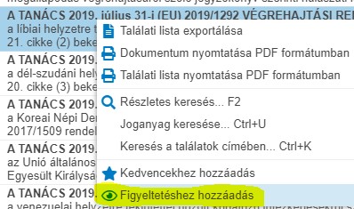 EU joganyagok változásfigyeltetése
