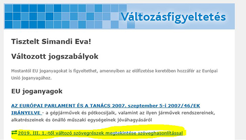 Változásfigyeltetés beállítása